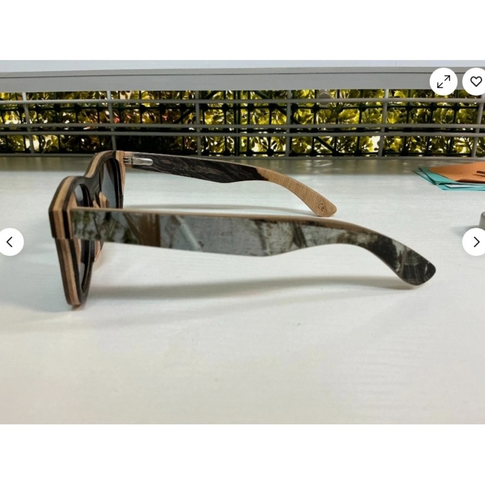 Woodzee Recycled Skateboard Sunglasses Size 53-24-147 (Malibu) LtGrnTreCamo - Picture 2 of 4